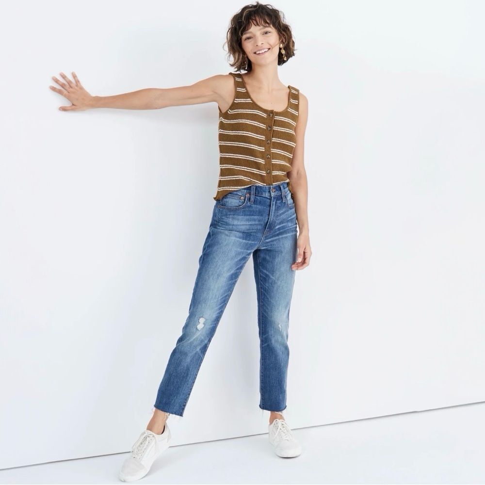 Madewell High-Rise Slim Crop Boyjean in Dover Wash